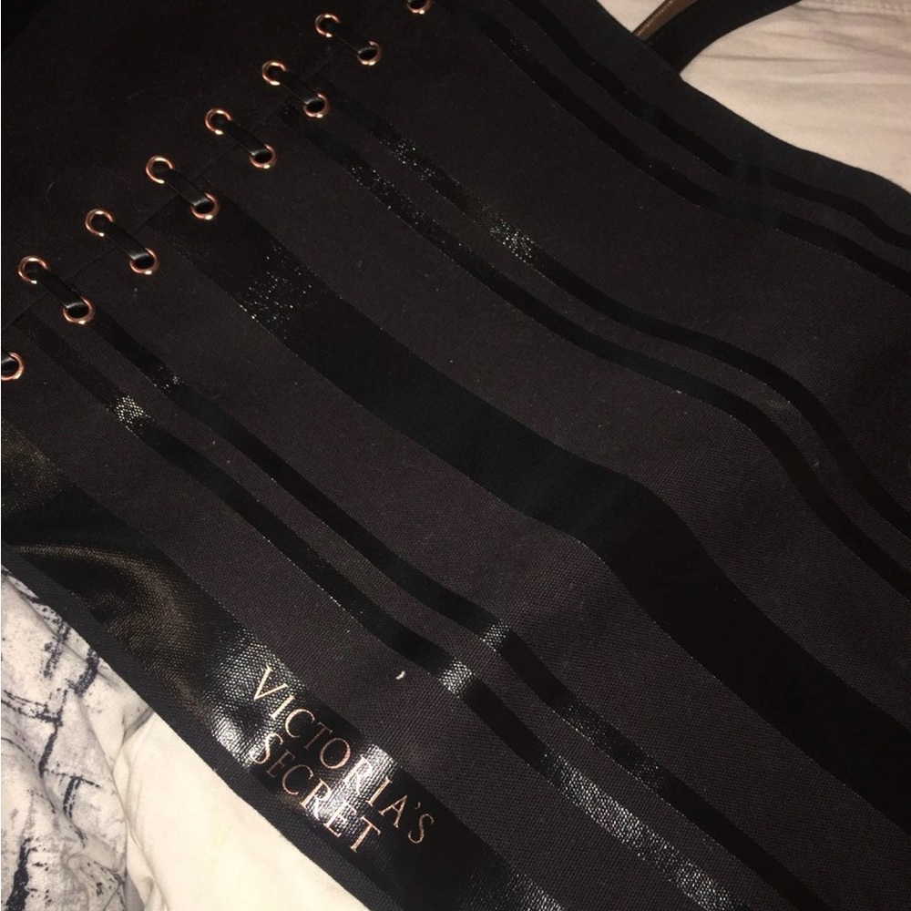 Victoria's Secret Black and Gold Tote - Picture 3 of 4